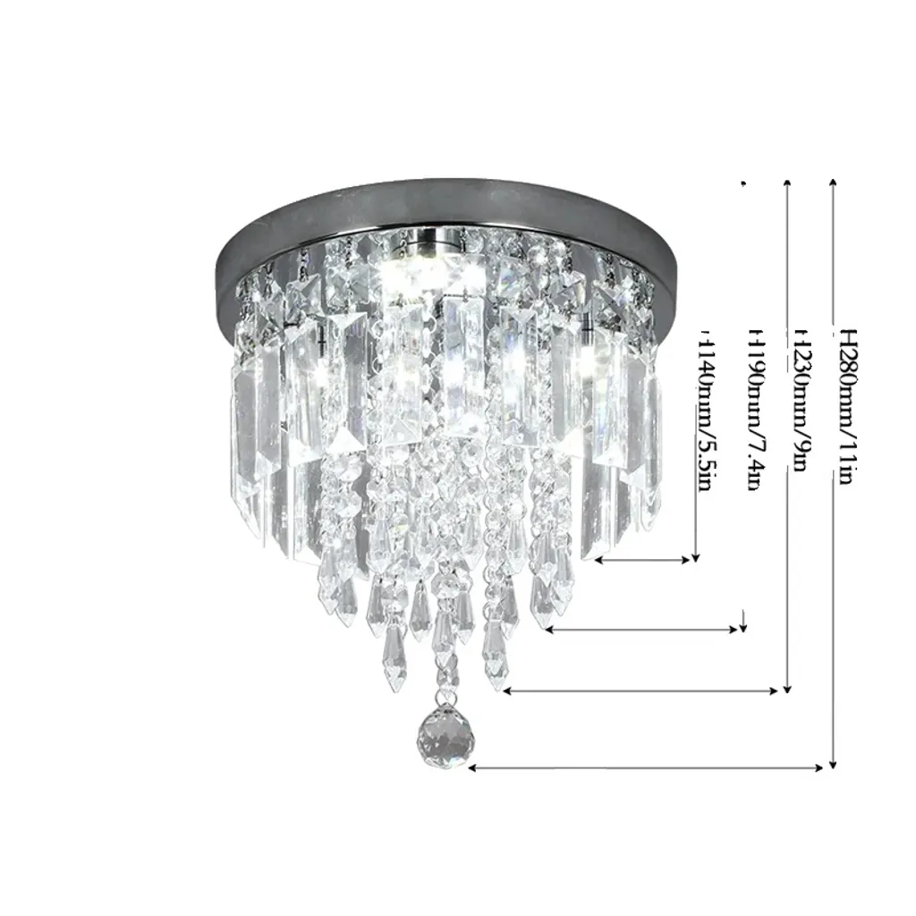 Plafonnier en Cristal Économe, Éclairage LED Design Haute Luminosité