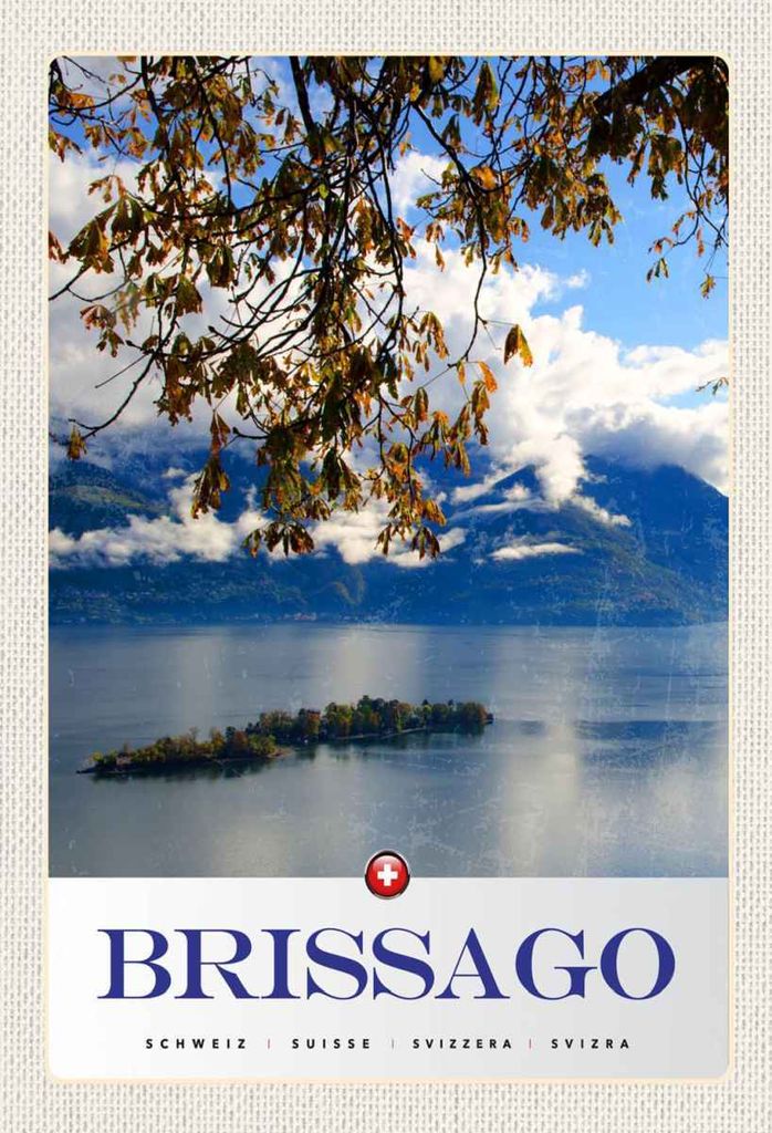 vianmo Holzschild 30x20 cm Brissago Schweiz Natur Wald Bildmotiv Reisemotiv Abenteuer Reisen
