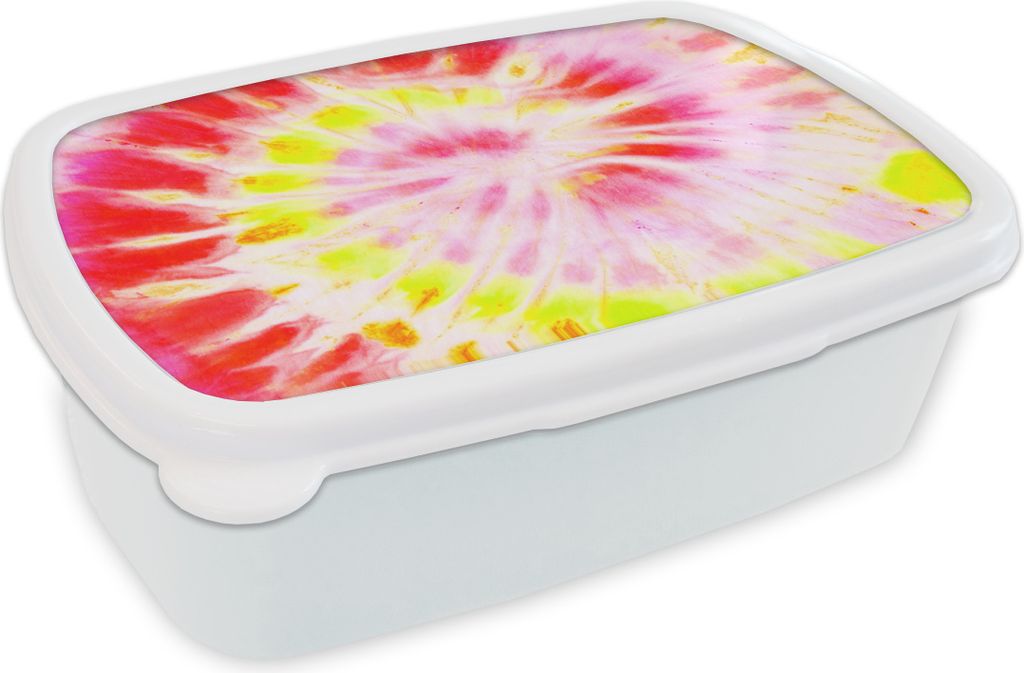 KitchenYeah Lunchbox Brotzeit Brotdose 17x11 cm Sommer - Krawattenfärbung - Regenbogen Kinder Brotzeitdose - Lunch Box - Kinder - Sandwich-Box -...