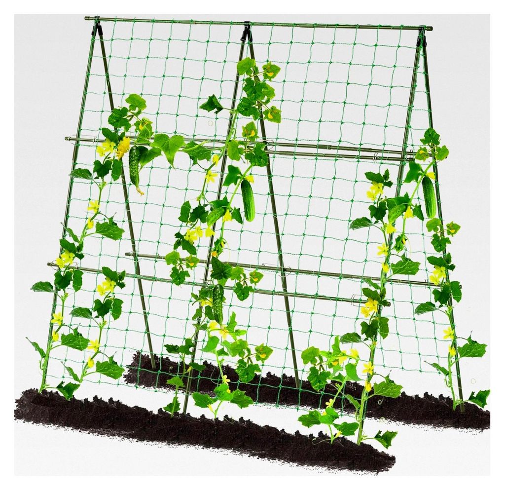 Gurkenspalier für Gartenpflanzen, A-Rahmen, Outdoor, Pflanzenstützclip für Gemüse, Trauben, Tomaten, Grün