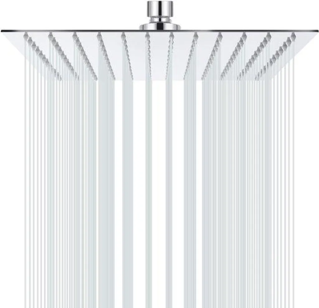 Pomme de douche effet pluie 30 cm en acier inox avec buses anticalcaire