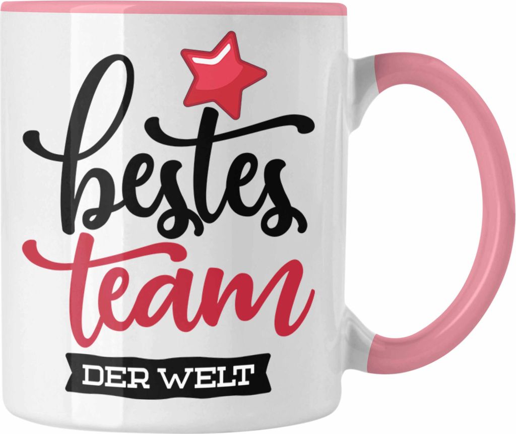 Trendation - Team Kaffeetassen Geschenkidee für beste Team der Welt (Rosa)
