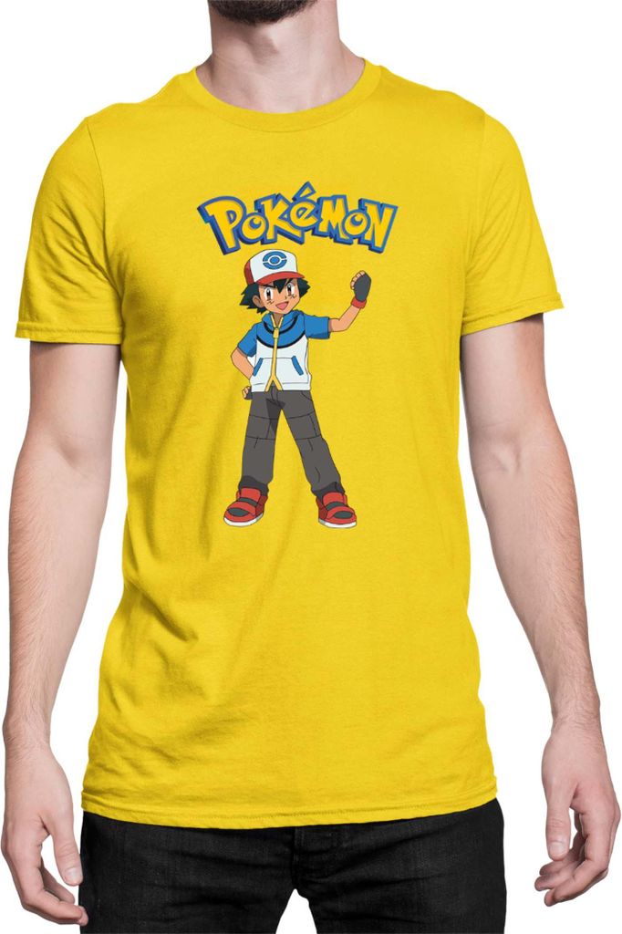 Herren T-Shirt Japan Manga Anime Comics Pokemon 015, Man 3XL / Gelb