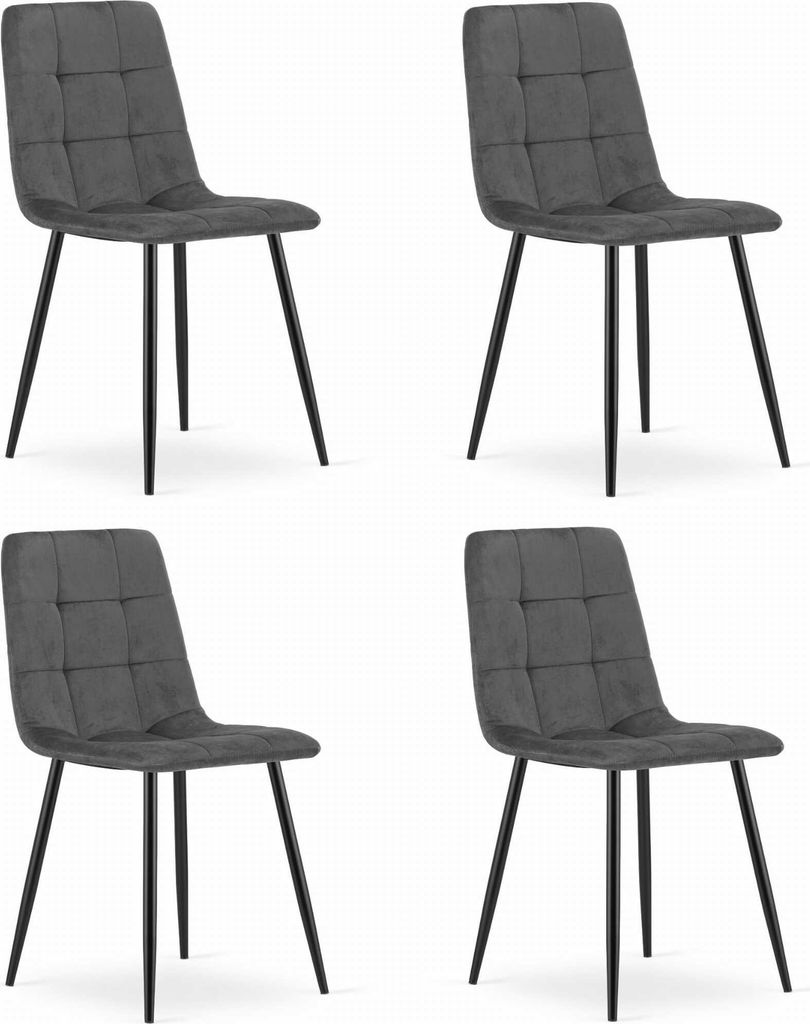 Valora KARA Stuhl Dunkelgrau x4 - Set mit 4 grauen Stühlen Produktbild 