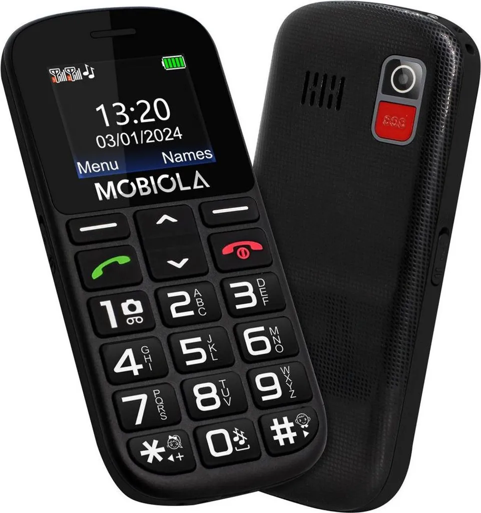 Mobiola MB200 Noir - Fini les Difficultés avec ce Mobile Facile à Utiliser
