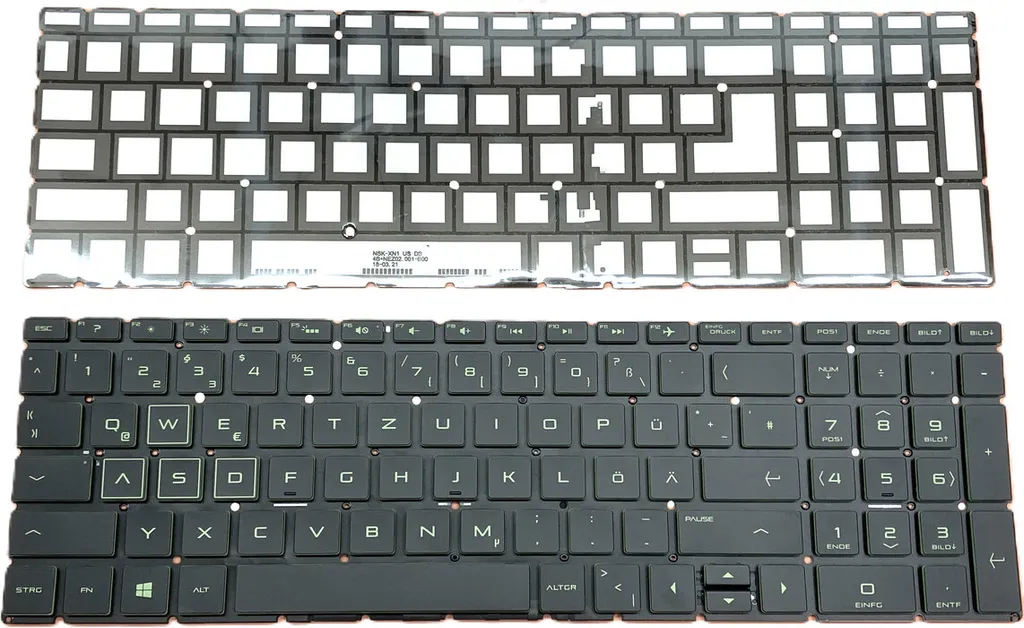 Clavier AZERTY Français Vert Rétroéclairé pour HP 17-B Séries
