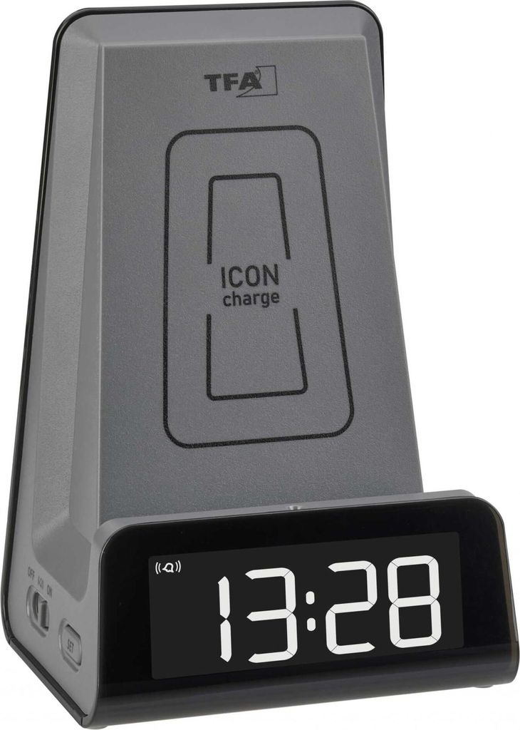 TFA 60.2033.10 ICON Charge Digitalwecker mit Ladestation Produktbild 