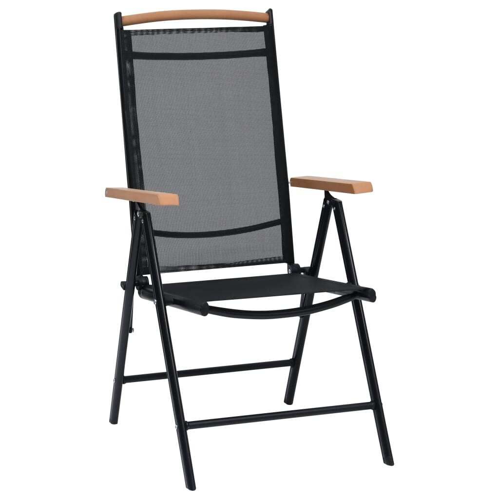 vidaXL Gartenstühle Klappbar 2 Stk. Aluminium und Textilene Produktbild 