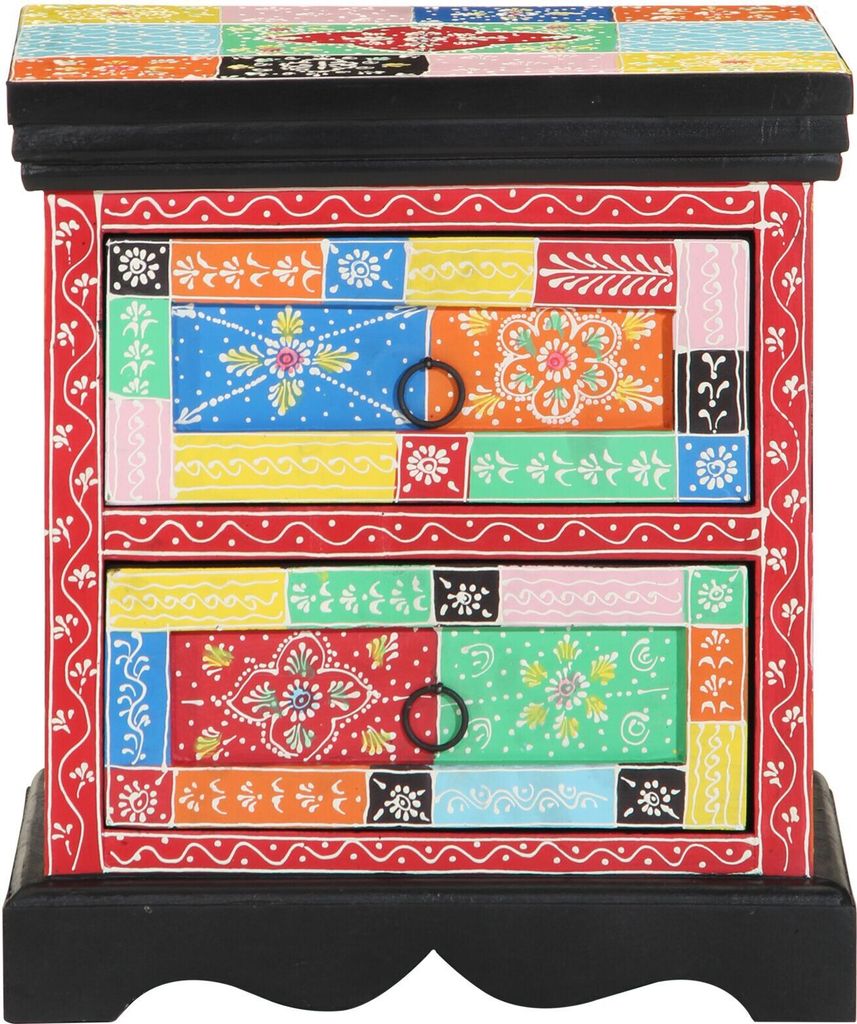 vidaXL Nachttisch Mehrfarbig 40 x 35 x 45 cm Massivholz Produktbild 