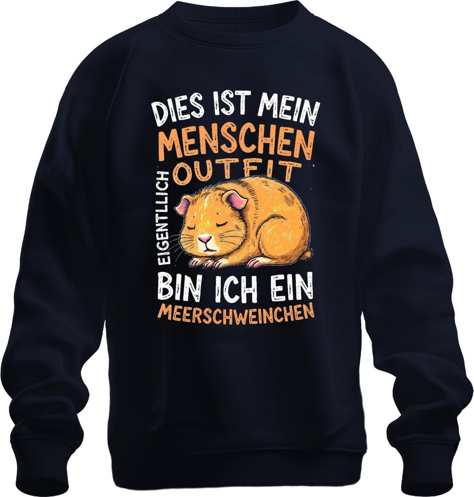 Dies ist mein Menschen Outfit Meerschweinchen Karneval Lustig Uni Sweatshirt Pullover, Navy, L