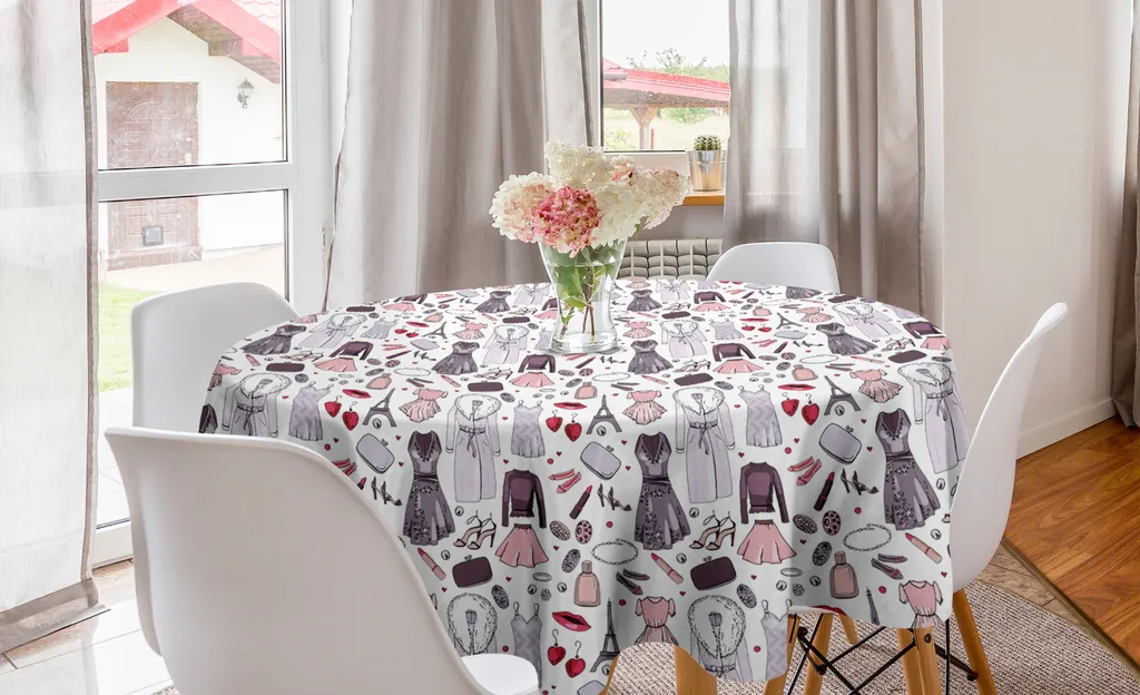 Tovaglia Rotonda ABAKUHAUS 150cm Viola Pastello Rosa - Design Moderno