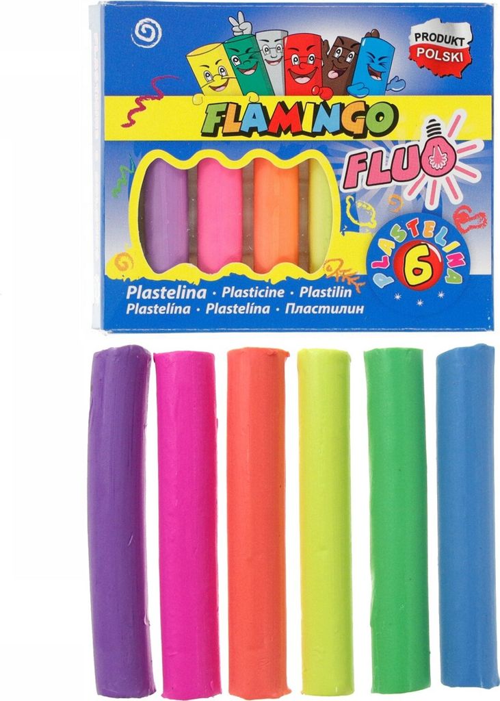 FLUO Knetmasse 6 Farben Flamingo
