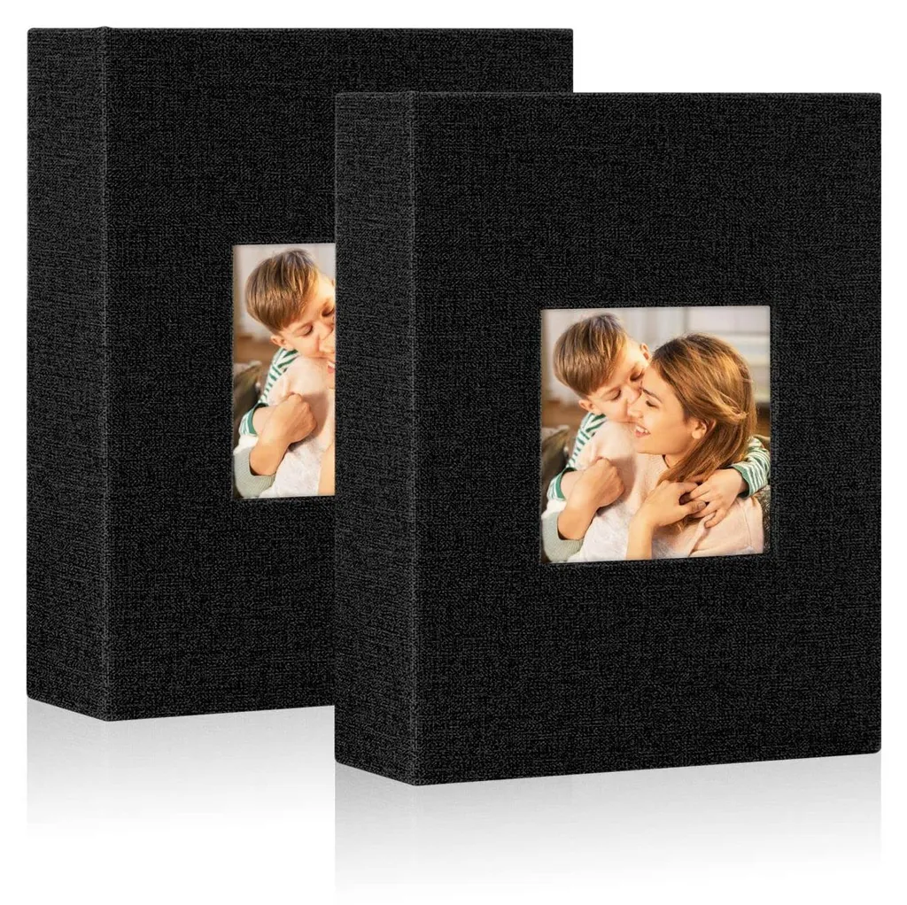 Album photos 13x18 cm pour souvenirs de voyage - Set de 2 toiles noires