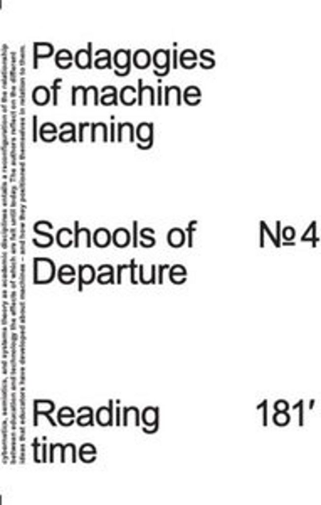 Pedagogies of Machine Learning