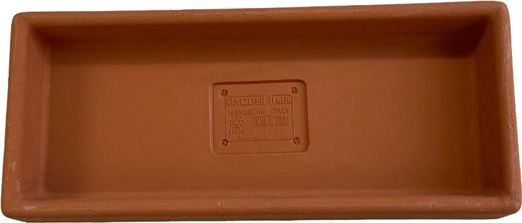 Garden Italia Pots Rechteckige Untertasse aus Harz LRT 46 cm. Inside 46 x 18 in TERRACOTTA Color Resin Italy für den Außenbereich – unzerbrechl...