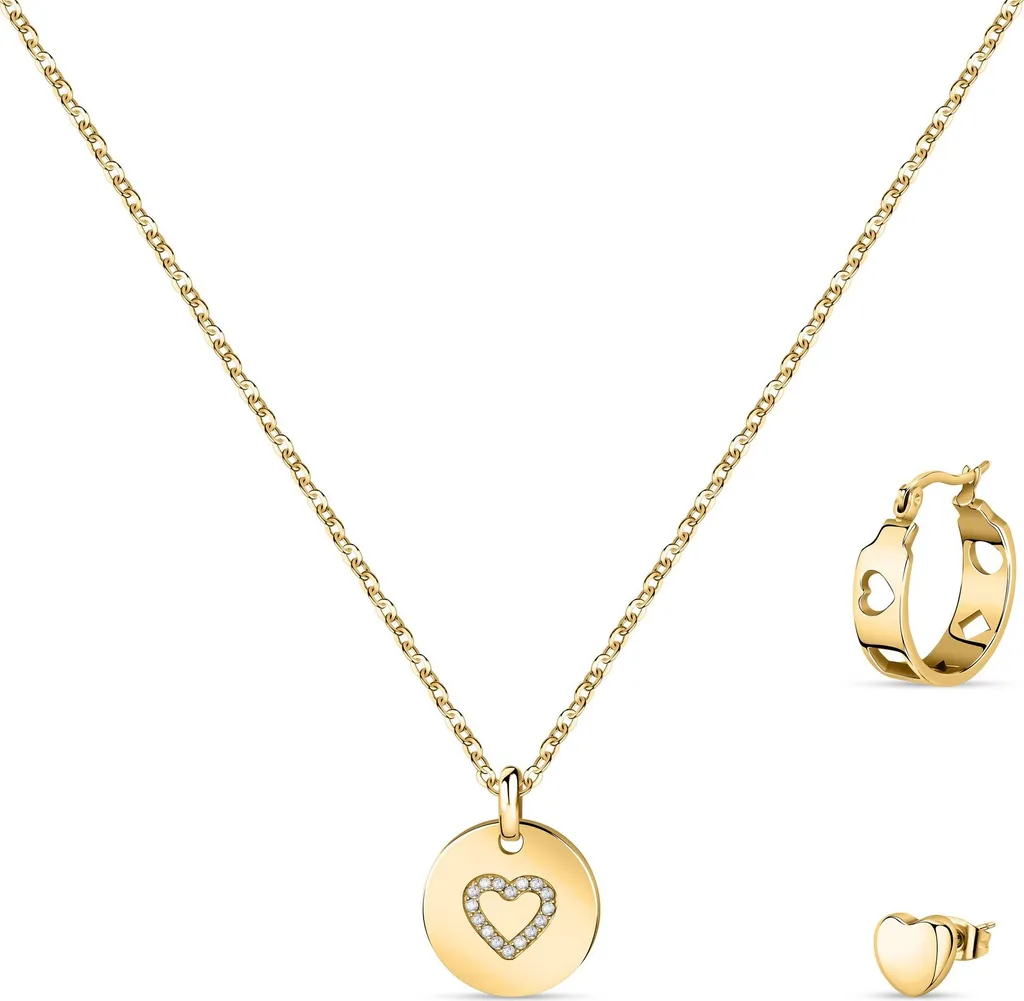 Parure collier et boucles d'oreilles La Petite Story LPS20ASD02 acier
