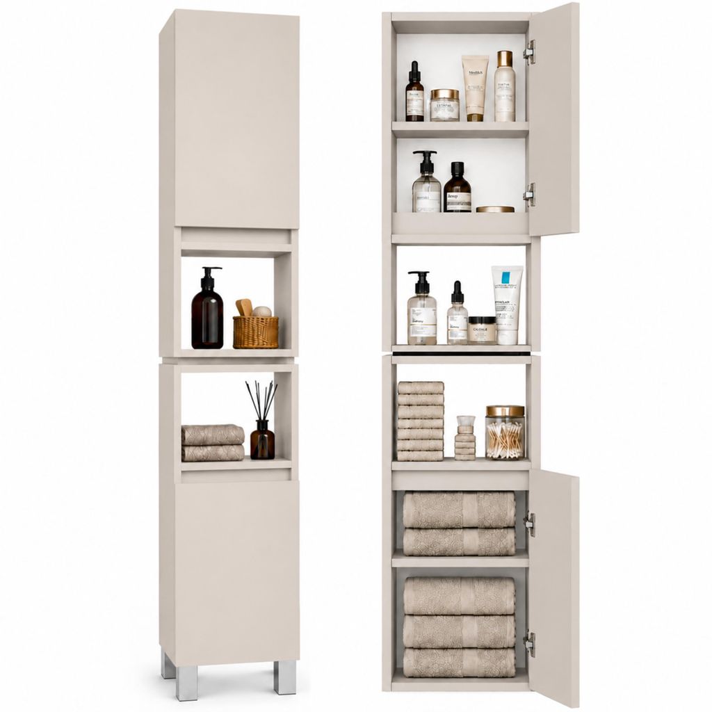 Badezimmerschrank Hochschrank Ariza, Kaschmirfarben, Produktbild 