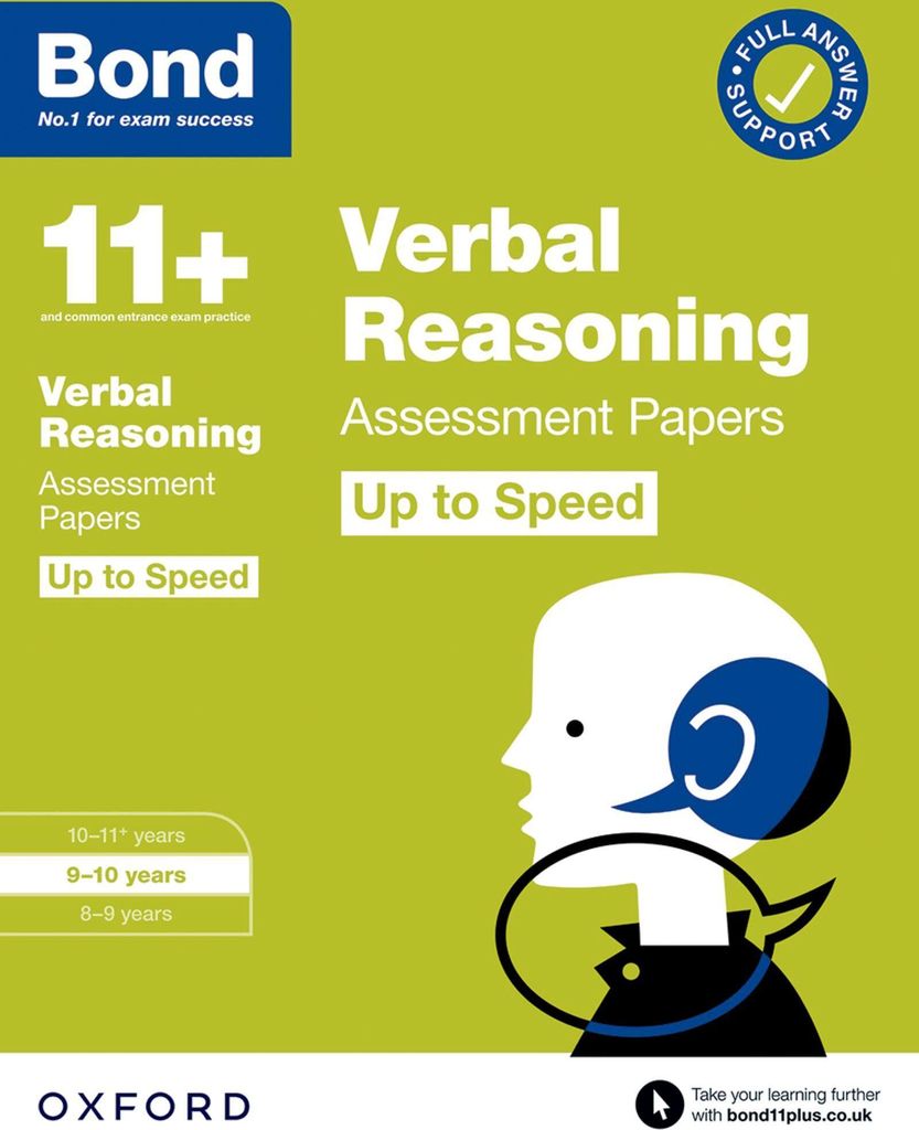 Bond 11+: Bond 11+ Verbal Reasoning Up to Speed Assessment Papers with Answer Support 9-10 Years