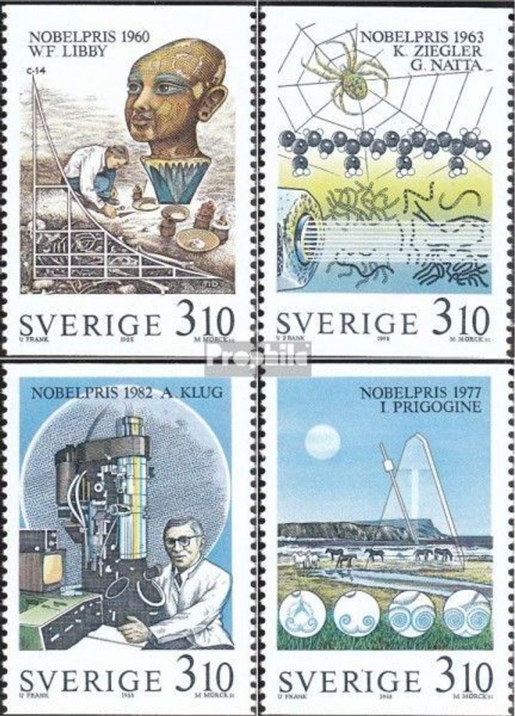 Briefmarken Schweden 1988 Mi 1516-1519 (kompl.Ausg.) postfrisch Nobelpreisträger