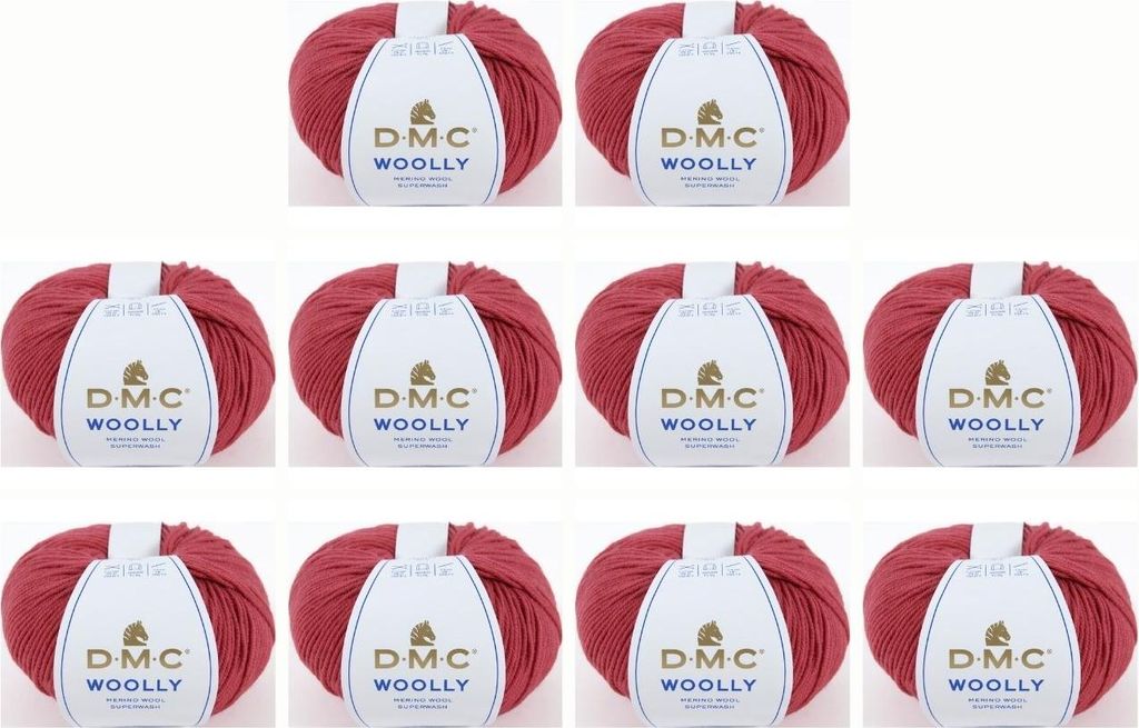 10x DMC-Wolle „Woolly“ – Wolle – 100 % Wolle aus Australien, 488 (Farbe 55)