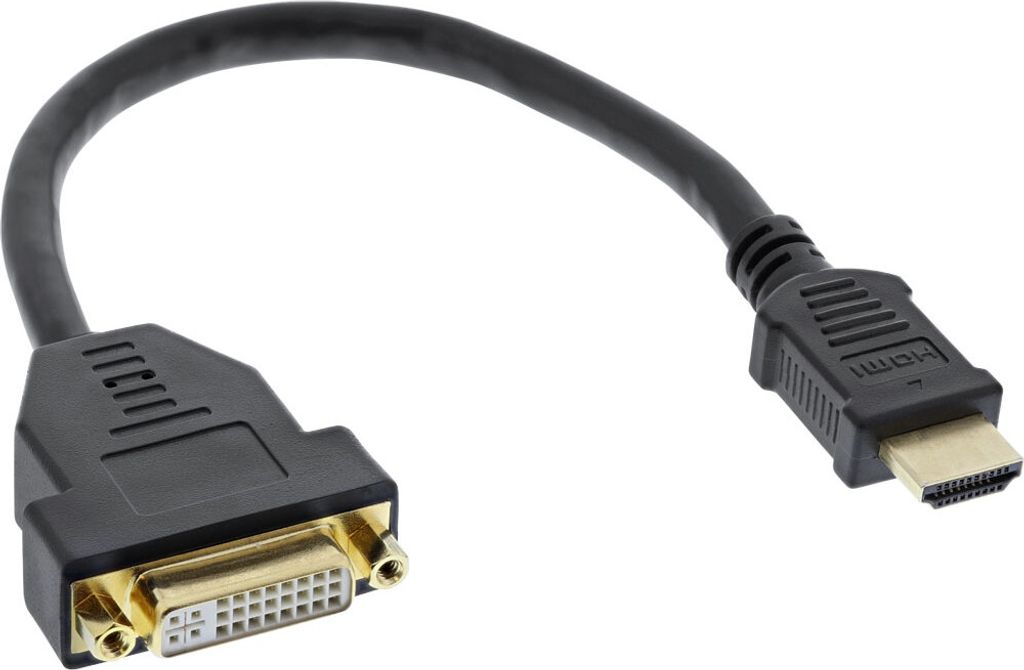 InLine® HDMI-DVI Adapterkabel, HDMI Stecker auf DVI Buchse, Produktbild 
