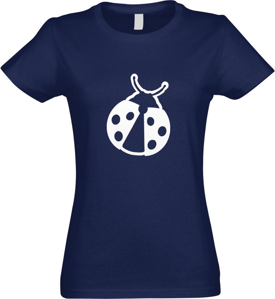 Kiwistar - T-Shirt tailliert - Damen - Navy - Marienkäfer - mit Motiv Bedruckt - Funshirt Design - Sport - Freizeit - Damen - M