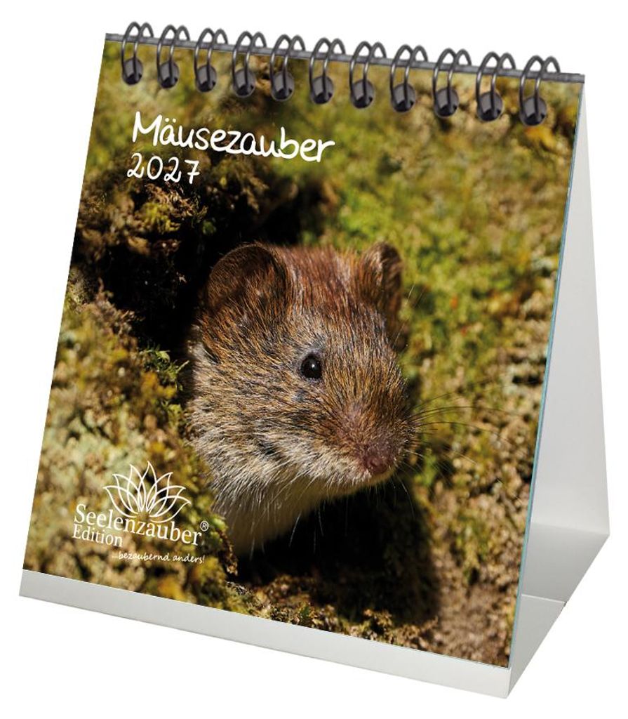 Mäusezauber Tischkalender 10x10cm für 2027 Mäuse - Seelenzauber