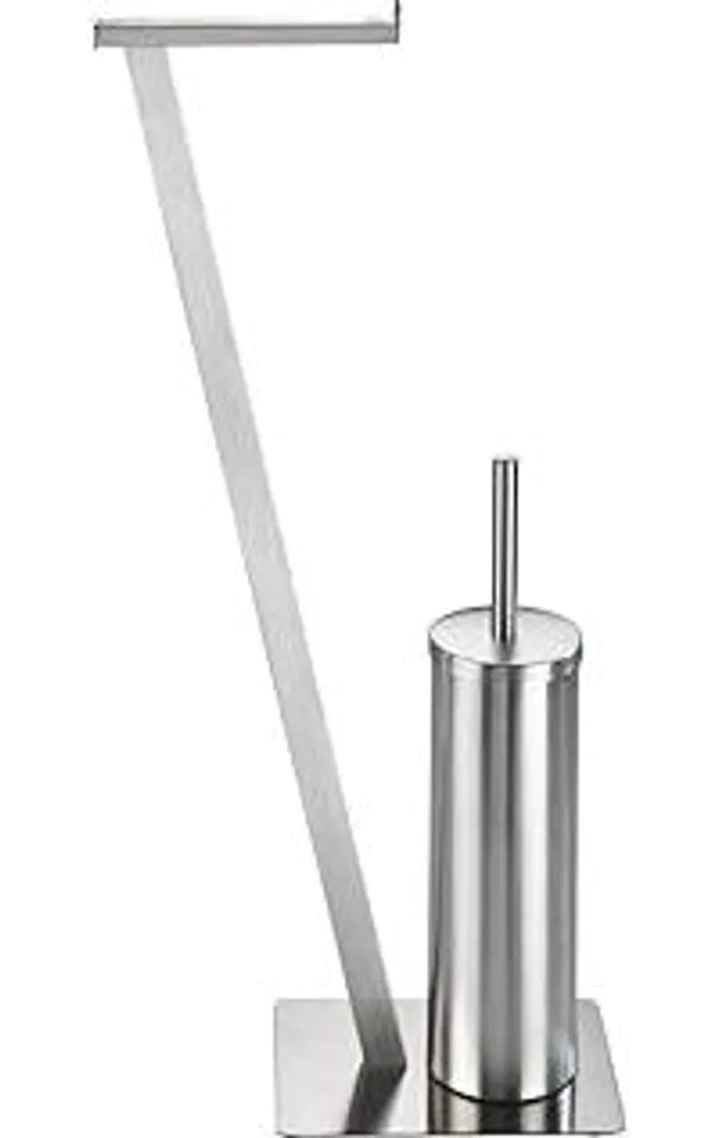 Set WC Lirio Wenko Acciaio Inox Opaco | Portarotolo e Scopino Bagno