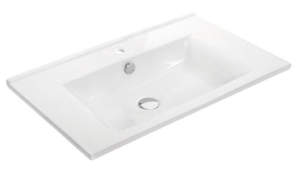ZUNO 75 Lavabo in Vetroceramica 75x45cm, bianco Immagine del prodotto 