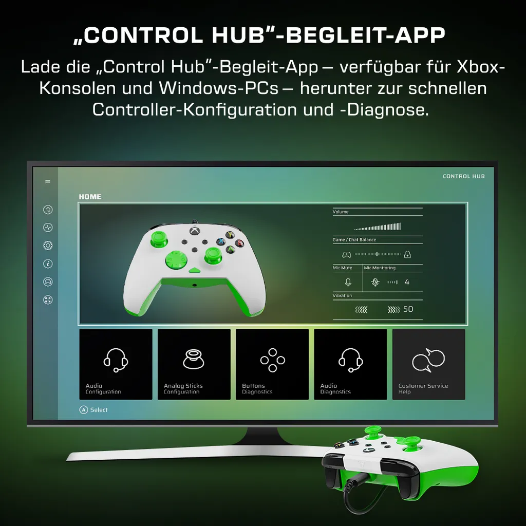 Manette filaire Turtle Beach Rematch Core Blanc et Vert pour Xbox Series X|S - 9