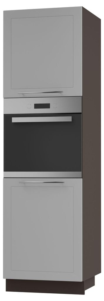Backofenumbauschrank BARI 60x207cm lackiert Farbe wählbar BA-D14/RU/2D,RAL 7040 fenstergrau matt,lava
