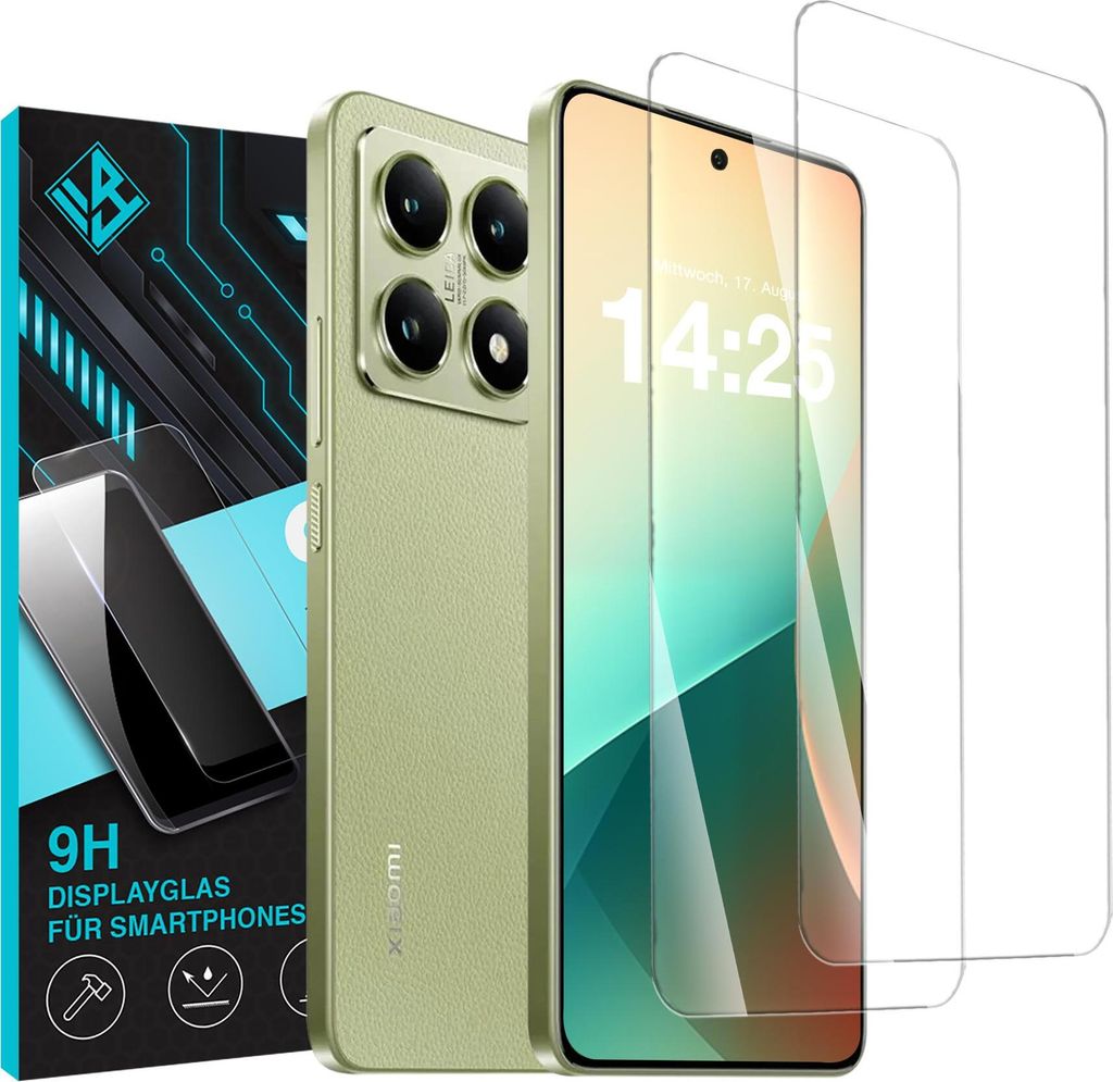 2x 9H Schutzglas Displayschutzfolie für Xiaomi 14T Produktbild 