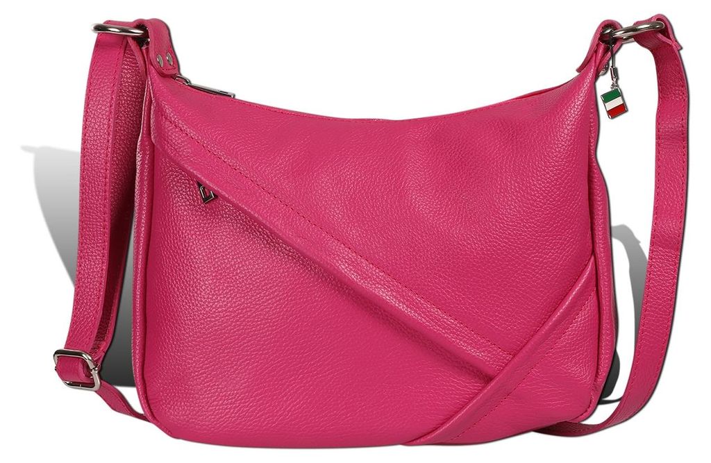 Florence Damen Schultertasche Leder Tasche fuchsia D2OTF191P3