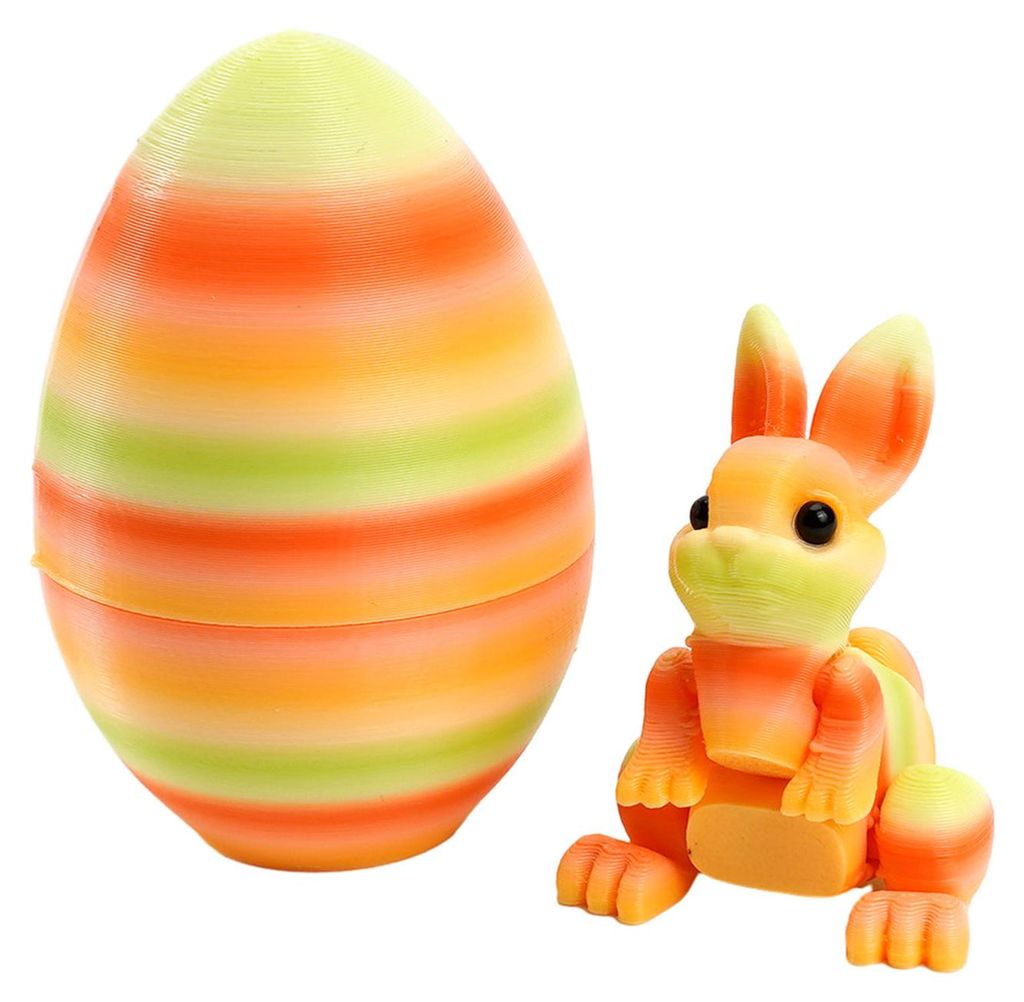 3D-gedruckte Ostereier mit Hasen im Inneren – bewegliches, flexibles Spielzeug, ideal als Osterkorbfüller, Geburtstagsgeschenk für Kinder oder ...