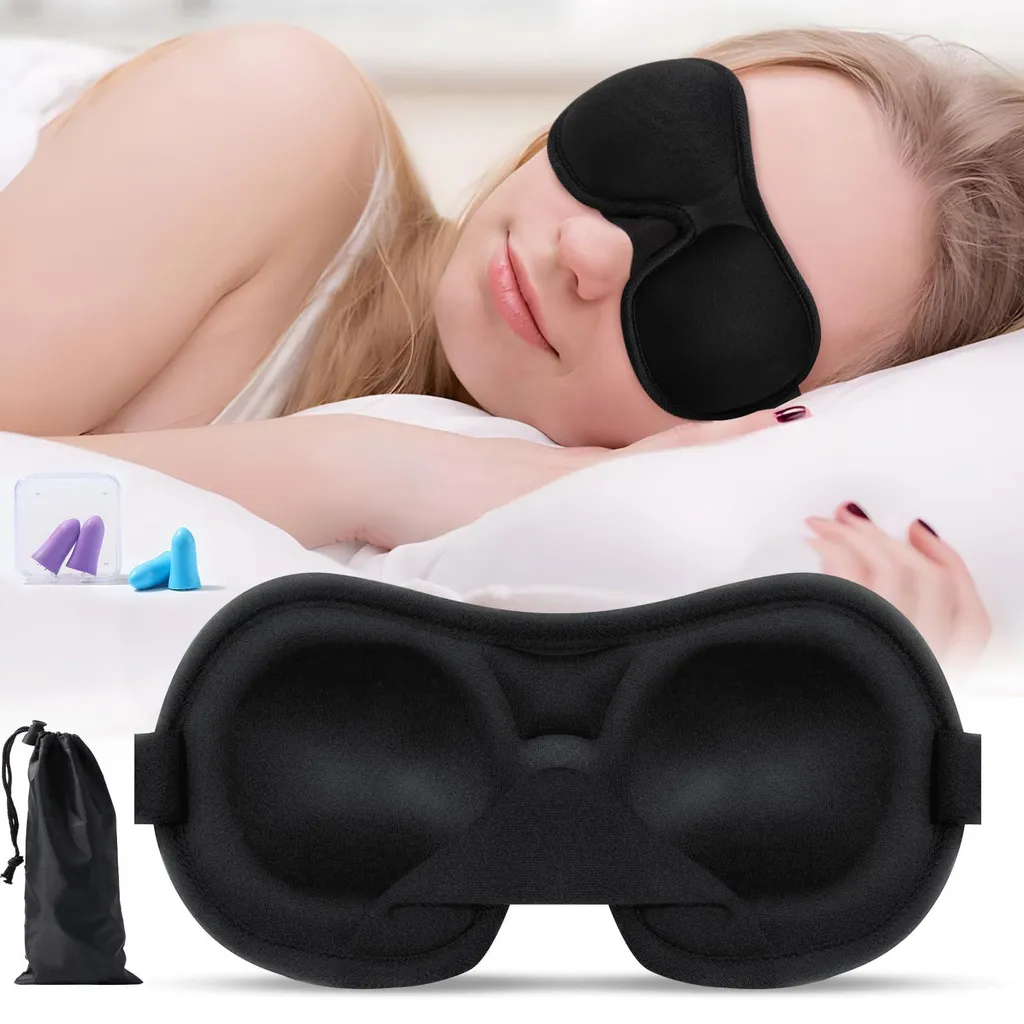 Masque de nuit occultant 3D respirant pour homme et femme, pack confort
