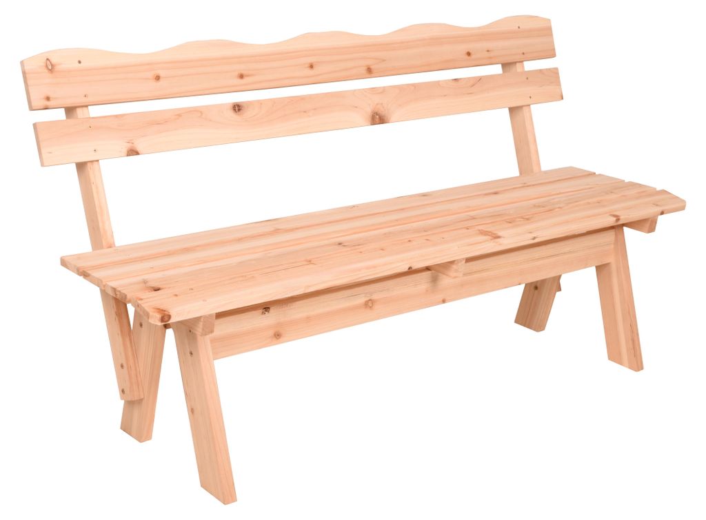 Gartenbank Holzbank 3-Sitzer Terrassenbank Spießtanne Naturfarben 150cm FCS 100%