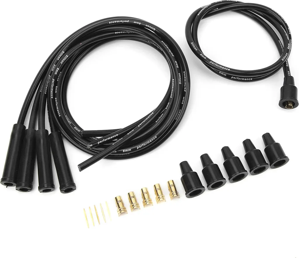 Câble d'allumage pour voitures de collection 4 cylindres 8mm noir 1 m