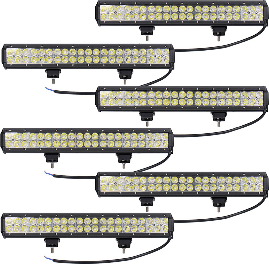 Greenmigo 6X 126W LED Arbeitsscheinwerfer weiß 12V 24V Flutlicht Reflektor Work Light Bar Scheinwerfer Arbeitslicht Offroad Arbeitslampe für Traktor