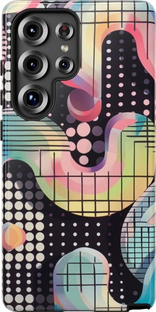 Buntes abstraktes Geometriemuster – Hülle Kompatibel mit Samsung Galaxy S25 Ultra