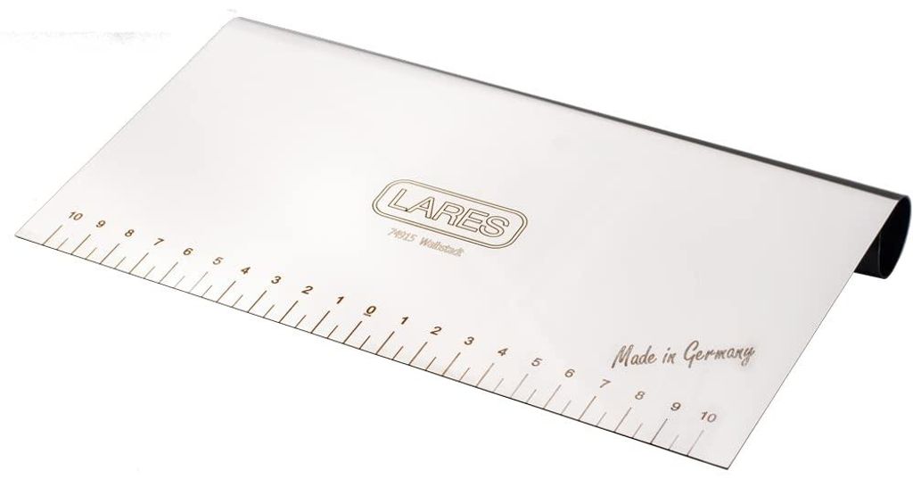 Teigschaber 22 cm mit Skala, Edelstahl, Teigspatel, Kuchenschneider