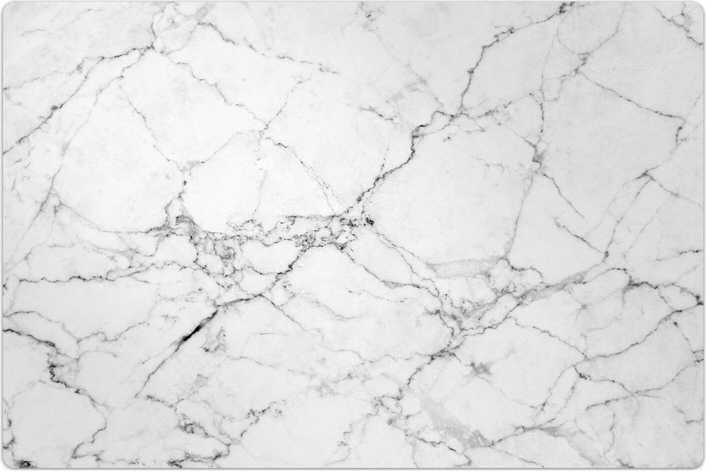 Küchenmatte 140x210 cm Vinylmatte Bodenmatte Dekoration - weiss Marmor