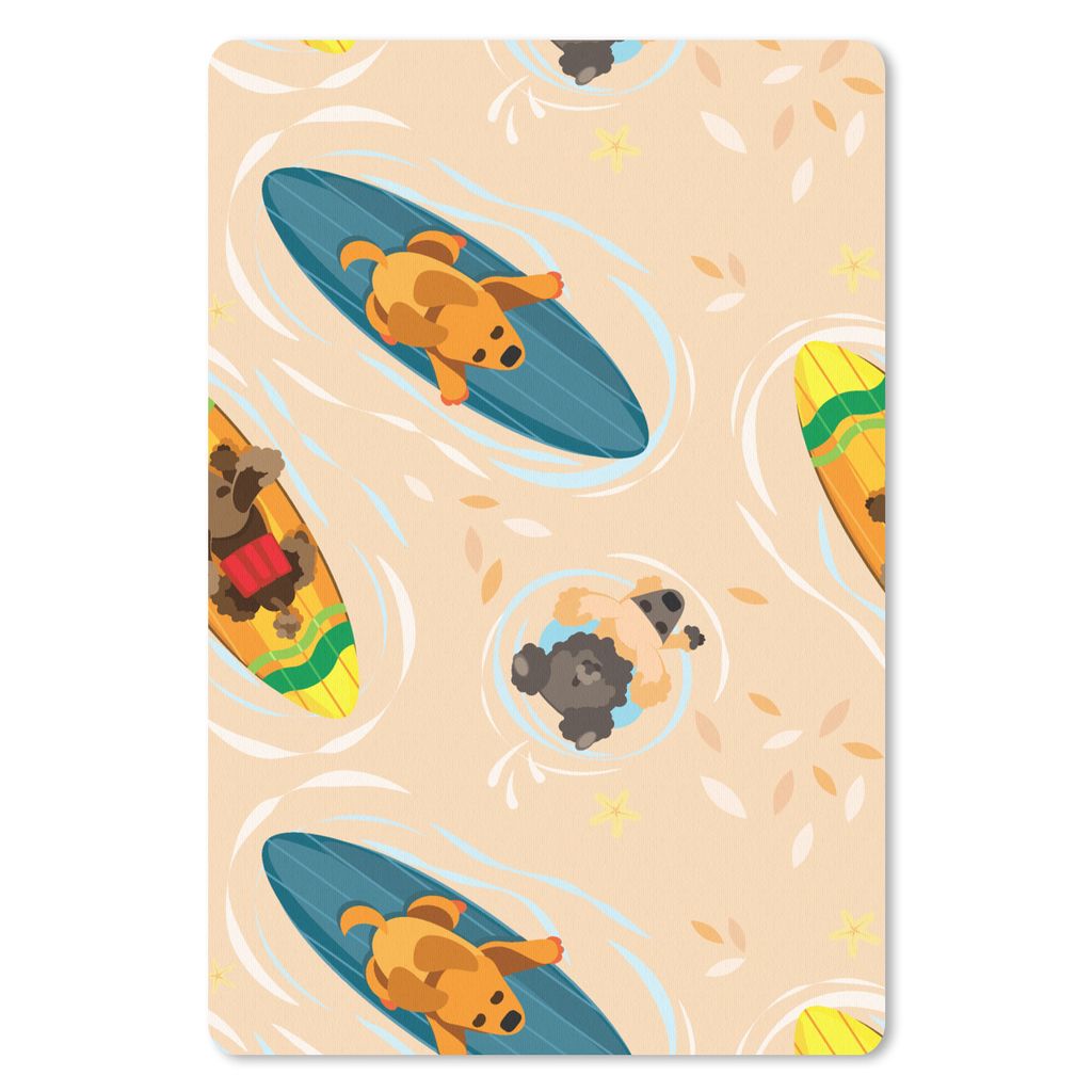 MuchoWow Mauspad Mousepad Hunde - Surfen - Muster 18x27 cm - Mousepads - Maus Mat - Pad - Mausunterlage
