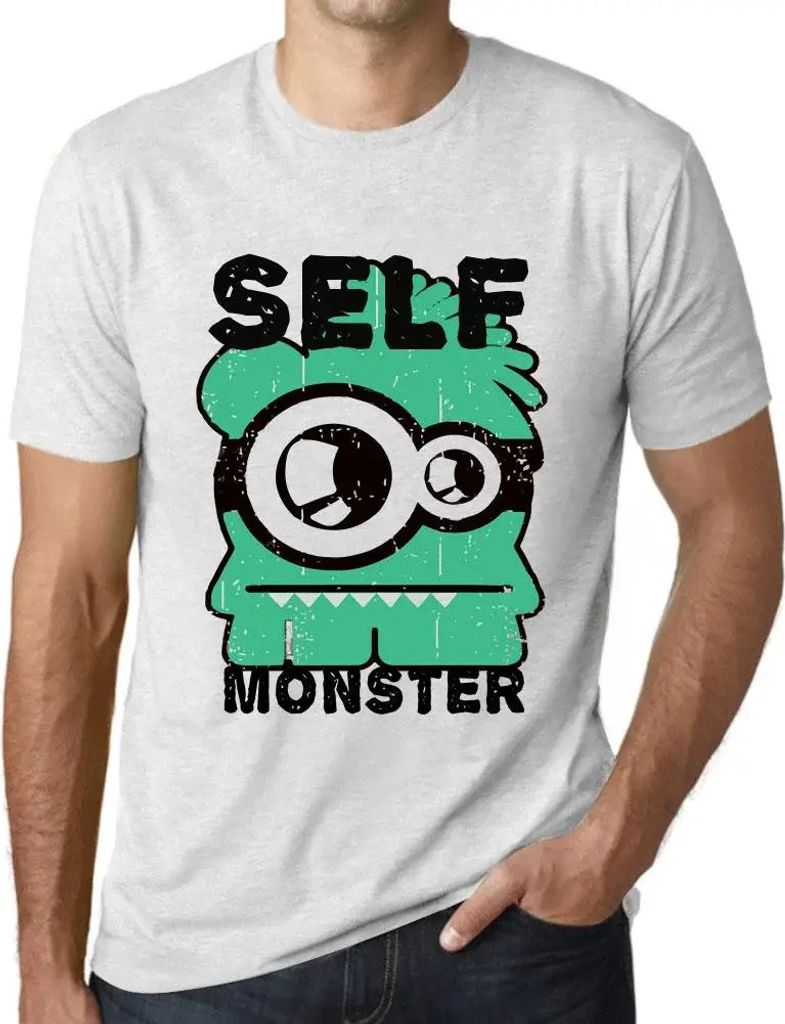 Herren Grafik T-Shirt Selbstmonster – Self Monster – Öko-Verantwortlich Vintage Jahrgang Kurzarm Lustige Druck Geburtstag Geschenk Mann