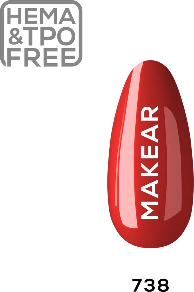 738 Red UV Nagellack 8 ml Makear