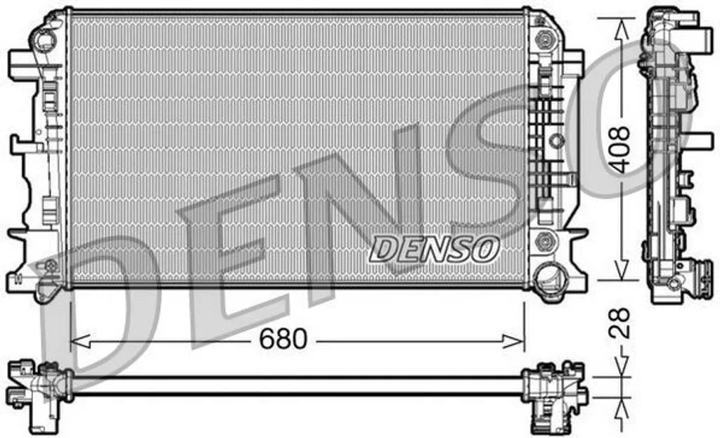 Radiateur eau DENSO DRM17044 en aluminium robuste pour Sprinter 906