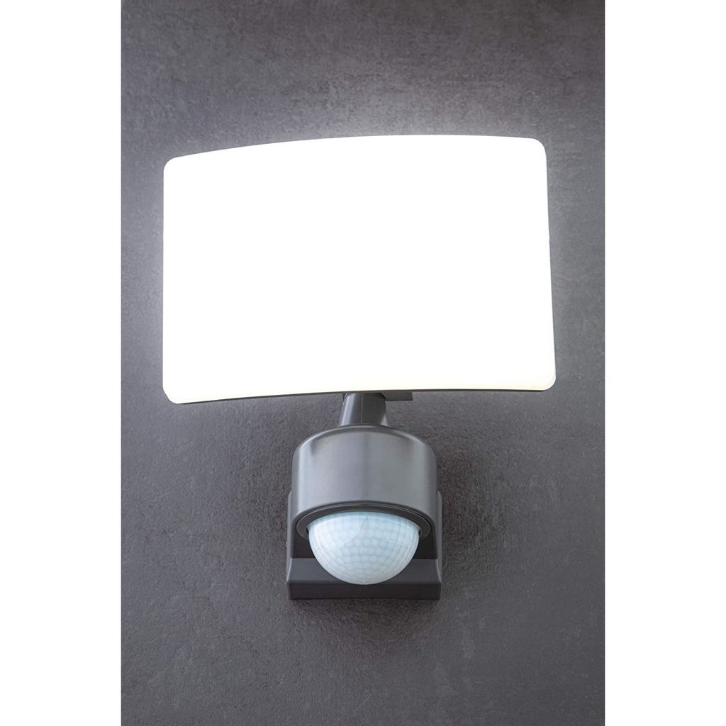 HUBER LED Wandlampe mit Bewegungsmelder 140° rund 10 W tageslichtweiß IP54 weiß 850 Lumen 