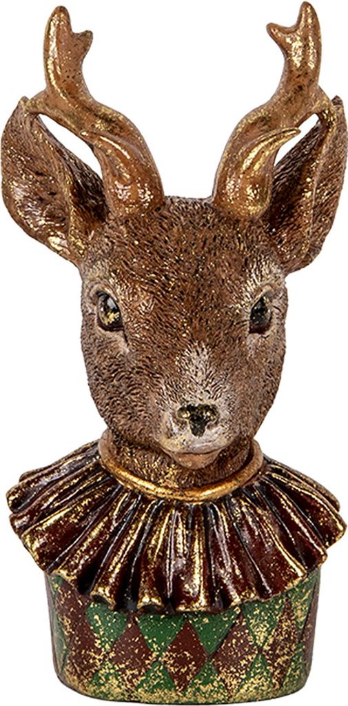 Clayre & Eef Dekorationsfigur Hirsch 13x11x22 cm Braun Kunststoff