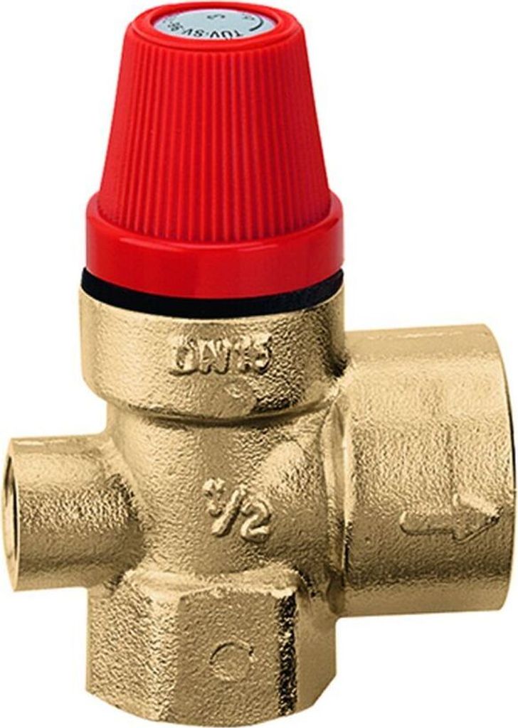 Membran-Sicherheitsventile 1/2", für Heizung, mit Manometer-Anschluss 1/2" x 3/4" 3 bar