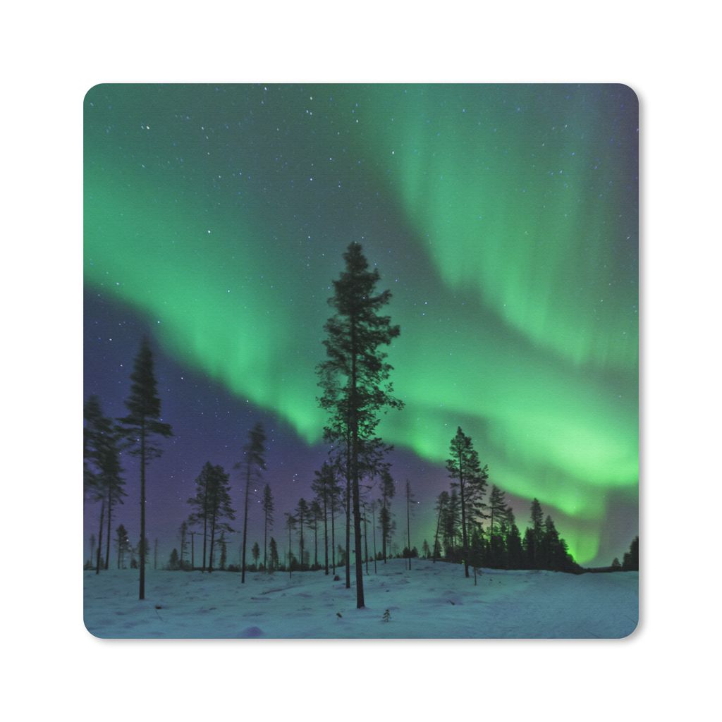 MuchoWow Mauspad Mousepad Nordlichter - Schweden - Boom 20x20 cm - Mousepads - Maus Mat - Pad - Mausunterlage - Desk Mat - Bureauartikeln