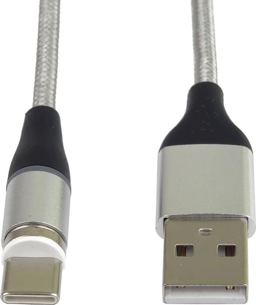 PremiumCord Magnetic microUSB and USB-C Charging Cable Silver 1 m USB-Kabel